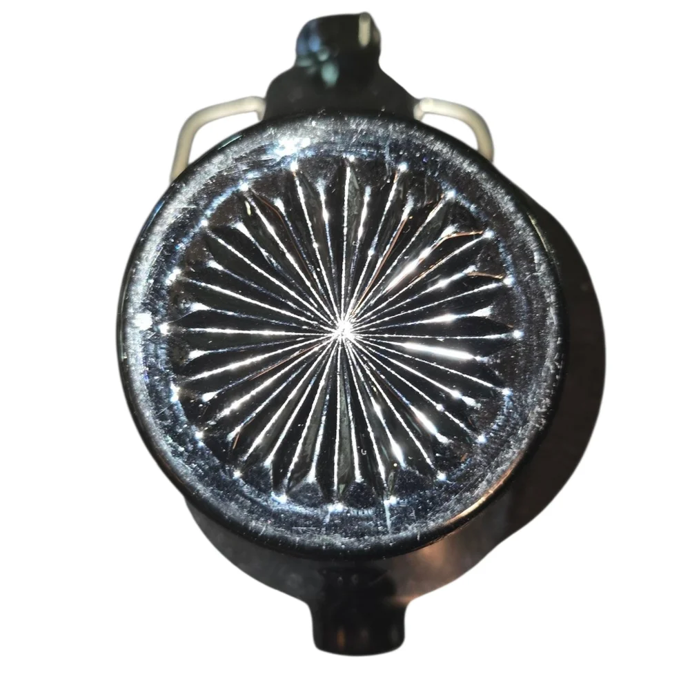 Vintage Black Glass & Wire‎ Coal Scuttle Bucket Shaped Ash Tray 4.75